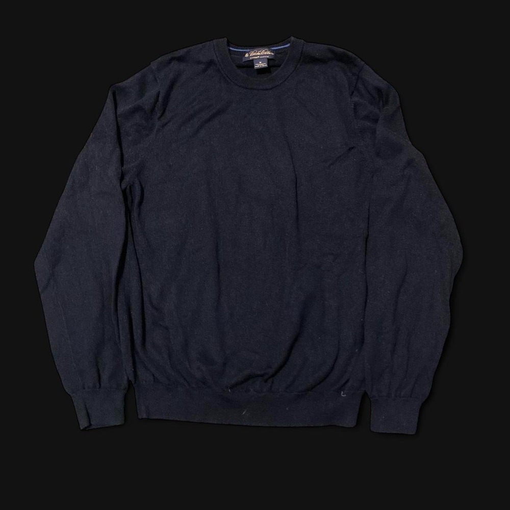 Brooks Brothers Supima cotton crewneck sweater navy performance M/19.75